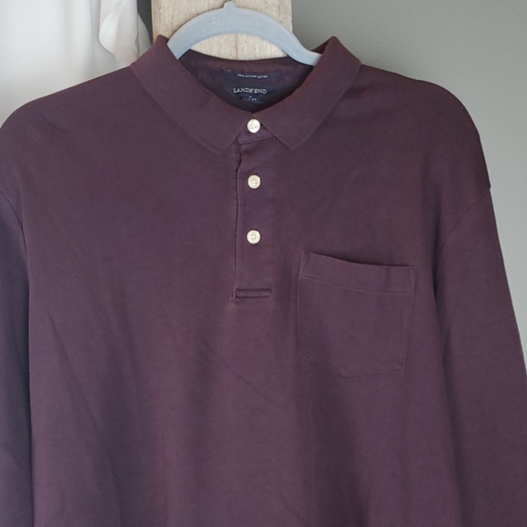 MEN'S LANDS' END LONG SLEEVE POLO SIZE LARGE - Picture 3 of 6